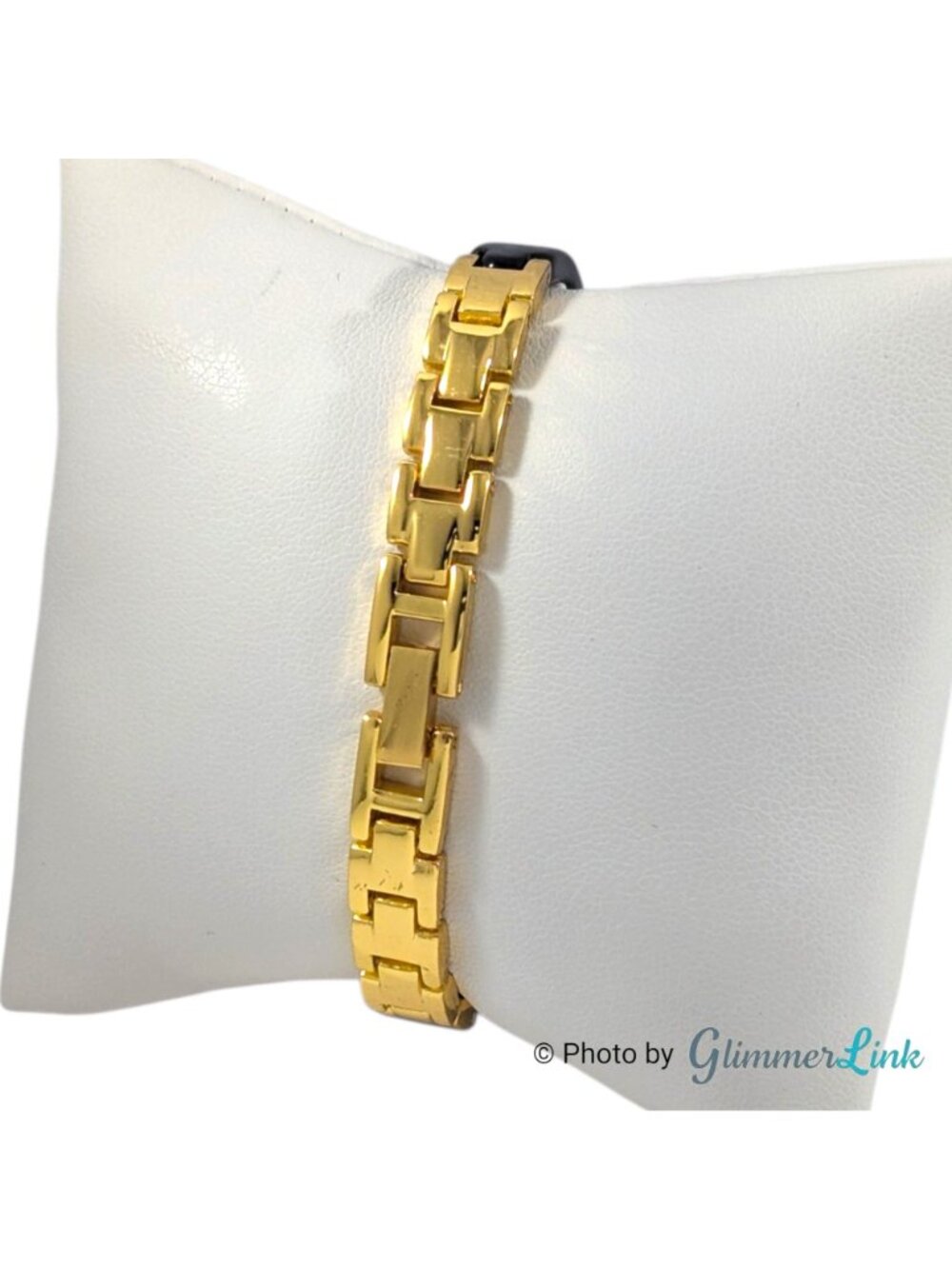 Vintage Novella Bracelet Watch Brown Resin Gold Tone Quartz 6 1/2" - Picture 2 of 12